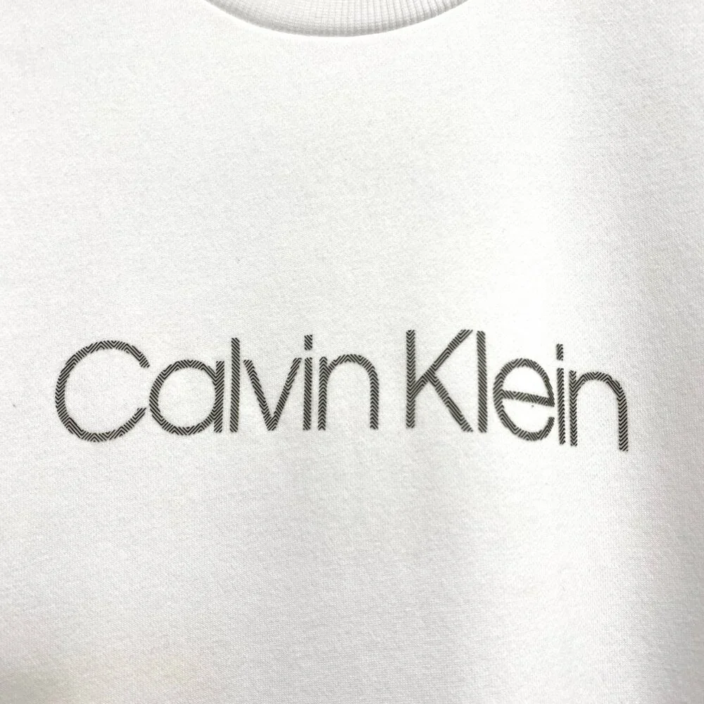 Calvin Klein white Cotton Crewneck Logo Pullover Sweatshirt Men's - Medium - Picture 3 of 5